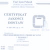Certyfikat Jako�ci Dostaw Fiat Auto 